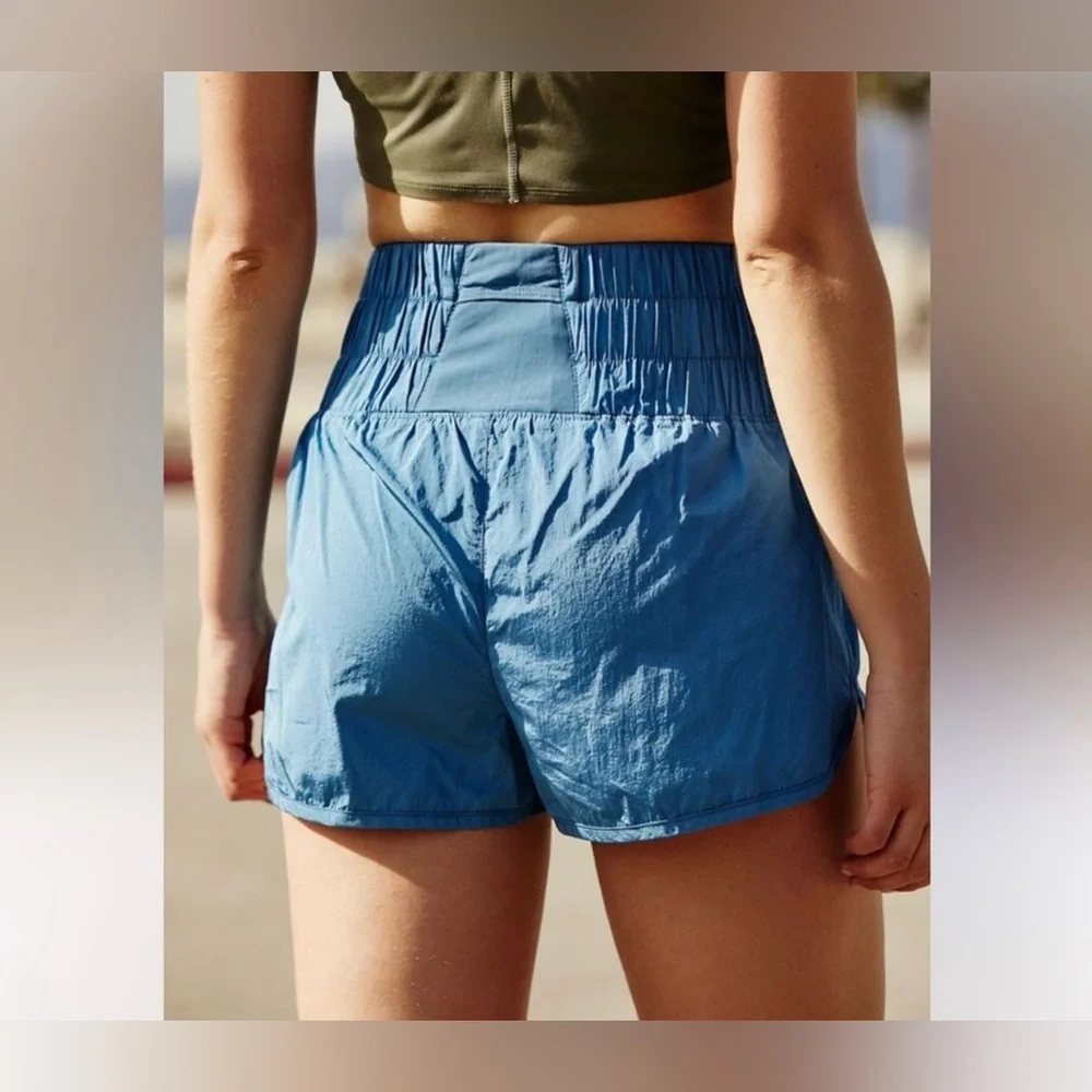 Free People Movement The Way Home Running Shorts w/High Smocked Waist, Size M - Picture 2 of 7
